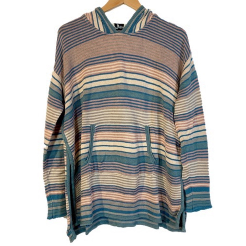 Show Me Your Mumu Stripe Hoodie Baja Sweater Small